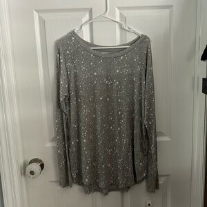 Gap Body gray star lounge long sleeve tee, size l
